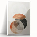 Framed abstract minimalist wall art showcasing geometric patterns in soft pastel colors, set against a white background, perfect for modern home decor.