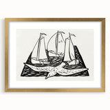 Expressionist Nautical Scene - Sailing Ships | Modern Wall Art Print