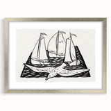 Expressionist Nautical Scene - Sailing Ships | Modern Wall Art Print