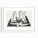 Expressionist Nautical Scene - Sailing Ships | Modern Wall Art Print