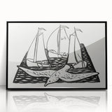 Expressionist Nautical Scene - Sailing Ships | Modern Wall Art Print