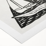 Expressionist Nautical Scene - Sailing Ships | Modern Wall Art Print