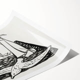 Expressionist Nautical Scene - Sailing Ships | Modern Wall Art Print