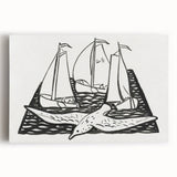 Expressionist Nautical Scene - Sailing Ships | Modern Wall Art Print