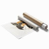 Romanticism Art: Calico Cat by Jean Bernard - Classic Animal Portrait