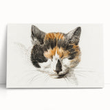 Romanticism Art: Calico Cat by Jean Bernard - Classic Animal Portrait