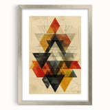Abstract minimalist wall art framed in silver, showcasing a modern design with clean lines and muted colors, ideal for contemporary home decor.