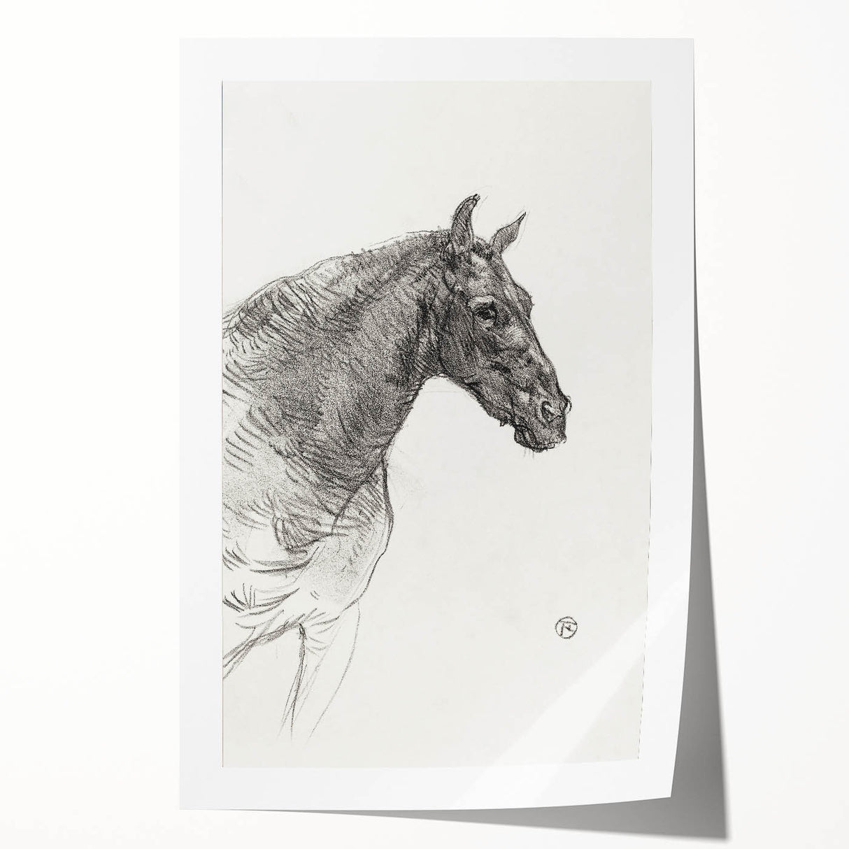 Old Horse - Impressionist Sketch Art by Henri de Toulouse-Lautrec