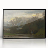 Romanticism Art: Poprad River Shore by Mednyánszky - Landscape Canvas