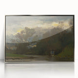 Romanticism Art: Poprad River Shore by Mednyánszky - Landscape Canvas