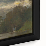 Romanticism Art: Poprad River Shore by Mednyánszky - Landscape Canvas