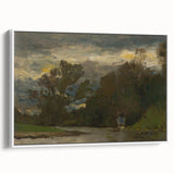 Romanticism Art: Poprad River Shore by Mednyánszky - Landscape Canvas