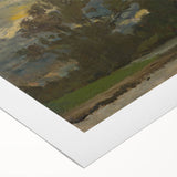 Romanticism Art: Poprad River Shore by Mednyánszky - Landscape Canvas