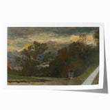 Romanticism Art: Poprad River Shore by Mednyánszky - Landscape Canvas