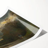 Romanticism Art: Poprad River Shore by Mednyánszky - Landscape Canvas