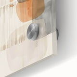 Abstract minimalist wall art design on acrylic glass, showcasing fluid shapes and muted colors, perfect for modern home decor and artistic interiors.
