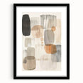 Abstract minimalist wall art framed in black, showcasing a sleek design with a white background and subtle geometric patterns, perfect for modern decor.