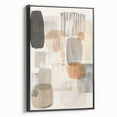 Framed black minimalist abstract wall art displayed in a stylish side view, showcasing sleek lines and a contemporary design perfect for modern interiors.