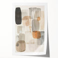 Abstract minimalist wall art print showcasing soft, muted colors in a fluid design, rolled and ready for display, ideal for modern home decor.