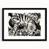 Expressionist Print - Tiger by Franz Marc | Black and White Wall Art