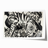Expressionist Print - Tiger by Franz Marc | Black and White Wall Art