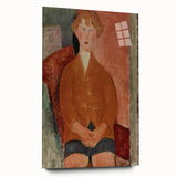 Modern Wall Art: Modigliani's Boy in Earthy Tones – Timeless Portrait Decor