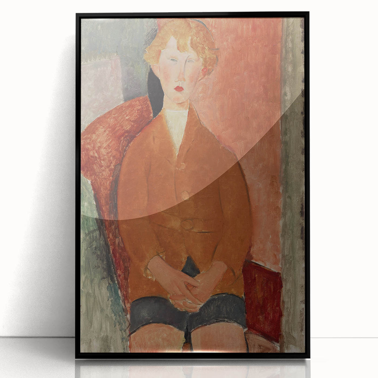 Modern Wall Art: Modigliani's Boy in Earthy Tones – Timeless Portrait Decor