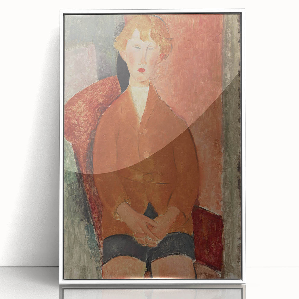 Modern Wall Art: Modigliani's Boy in Earthy Tones – Timeless Portrait Decor