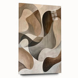 Abstract minimalist wall art piece displayed in a side view, featuring vibrant colors and geometric shapes on acrylic glass, perfect for modern home decor.