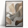 Framed abstract minimalist wall art featuring a black acrylic design, showcasing clean lines and a modern aesthetic, ideal for contemporary home decor.