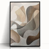 Framed abstract minimalist wall art featuring a black acrylic design, showcasing clean lines and a modern aesthetic, ideal for contemporary home decor.
