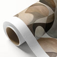 Abstract minimalist wall art on rolled canvas showcasing soft pastel colors and geometric shapes, elegantly packaged in a durable cardboard tube for safe delivery.