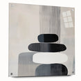 Contemporary Abstract Canvas – Black & White Zen-Inspired Wall Art