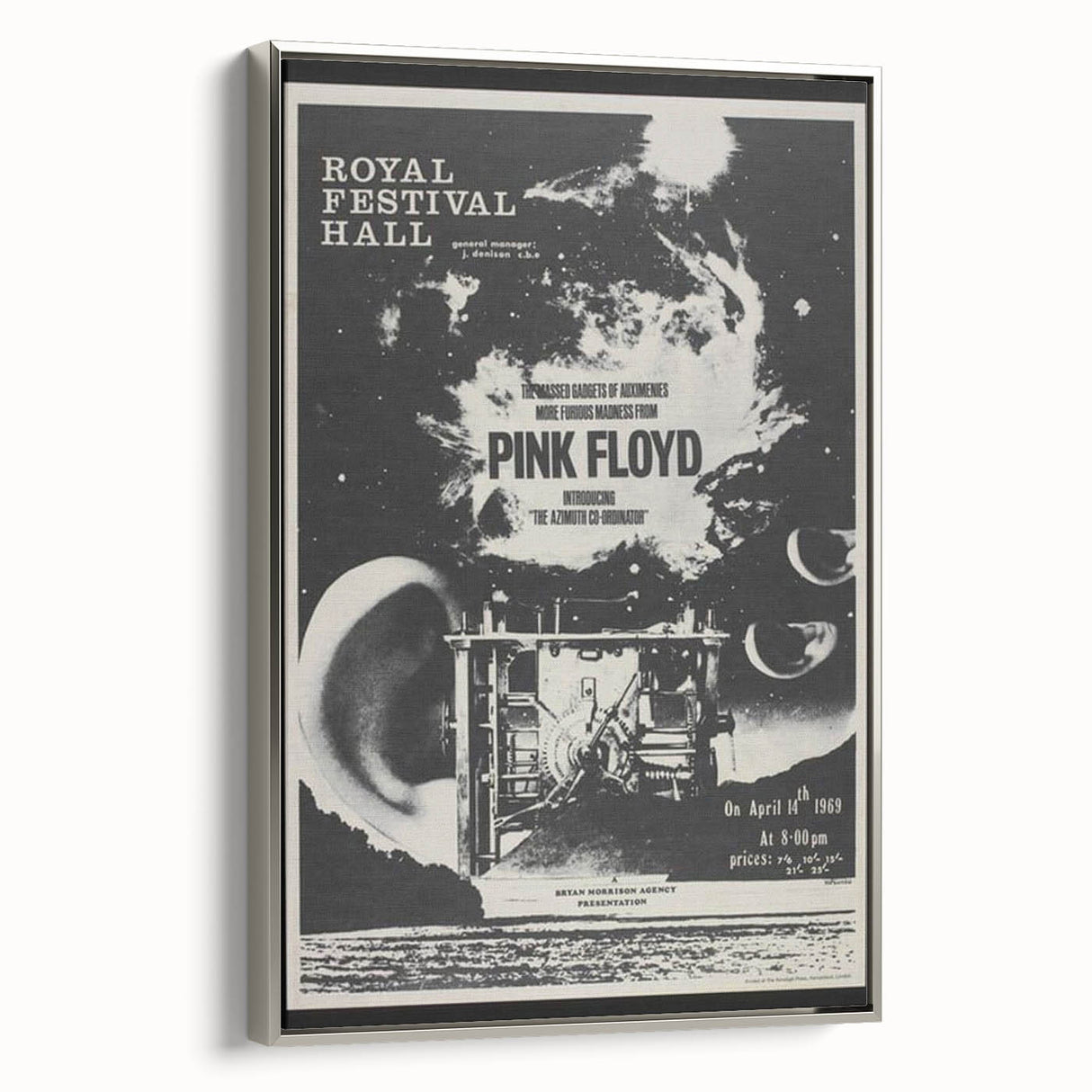 Pink Floyd 1969 Royal Festival Hall Retro Concert Poster