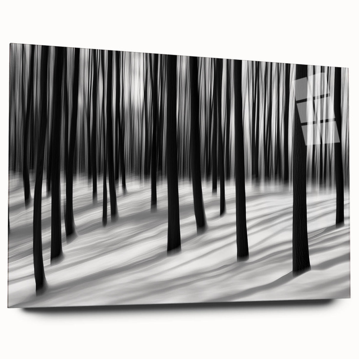 Blurred Winter Forest – Dynamic Black and White Motion Wall Art