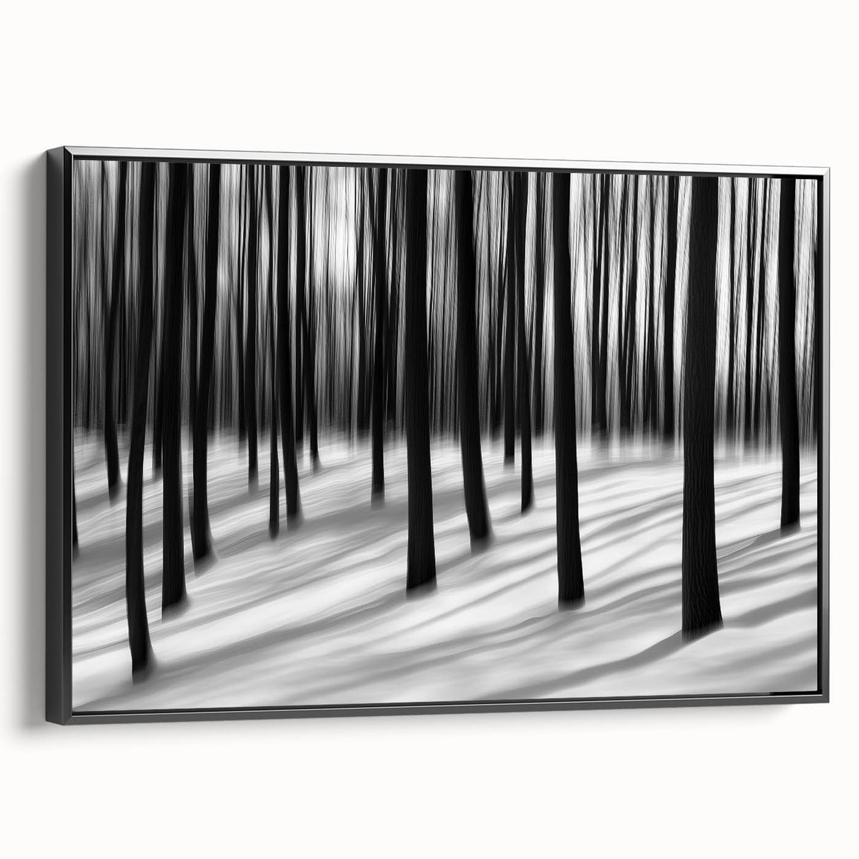 Blurred Winter Forest – Dynamic Black and White Motion Wall Art