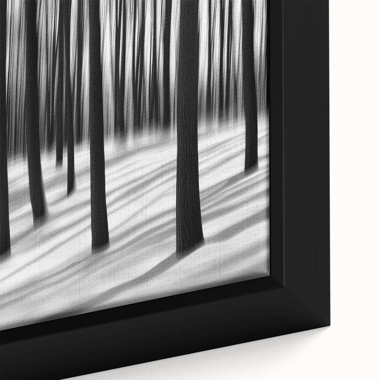 Blurred Winter Forest – Dynamic Black and White Motion Wall Art