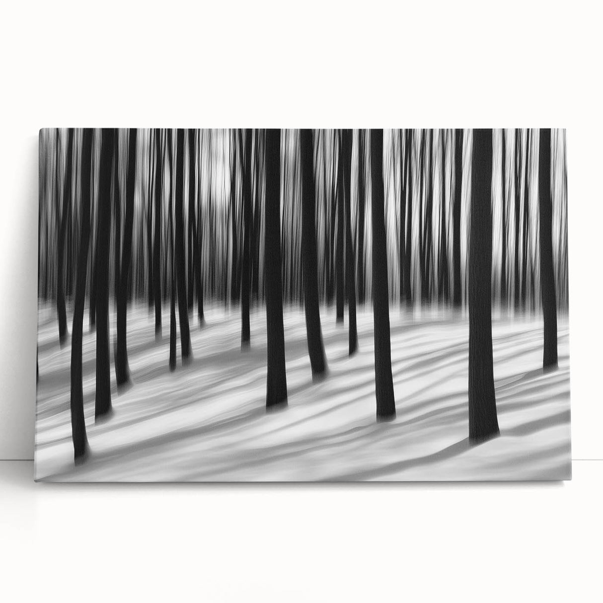 Blurred Winter Forest – Dynamic Black and White Motion Wall Art