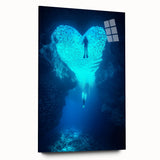 Acrylic glass artwork featuring a vibrant landscape scene with caves, displayed in a side view without pins, showcasing intricate details and rich colors that enhance any decor. Perfect for modern and artistic interiors.