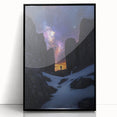 Framed acrylic artwork showcasing stunning cliffs and landscapes in vibrant colors, with a sleek black frame enhancing its modern aesthetic. Perfect for home decor.