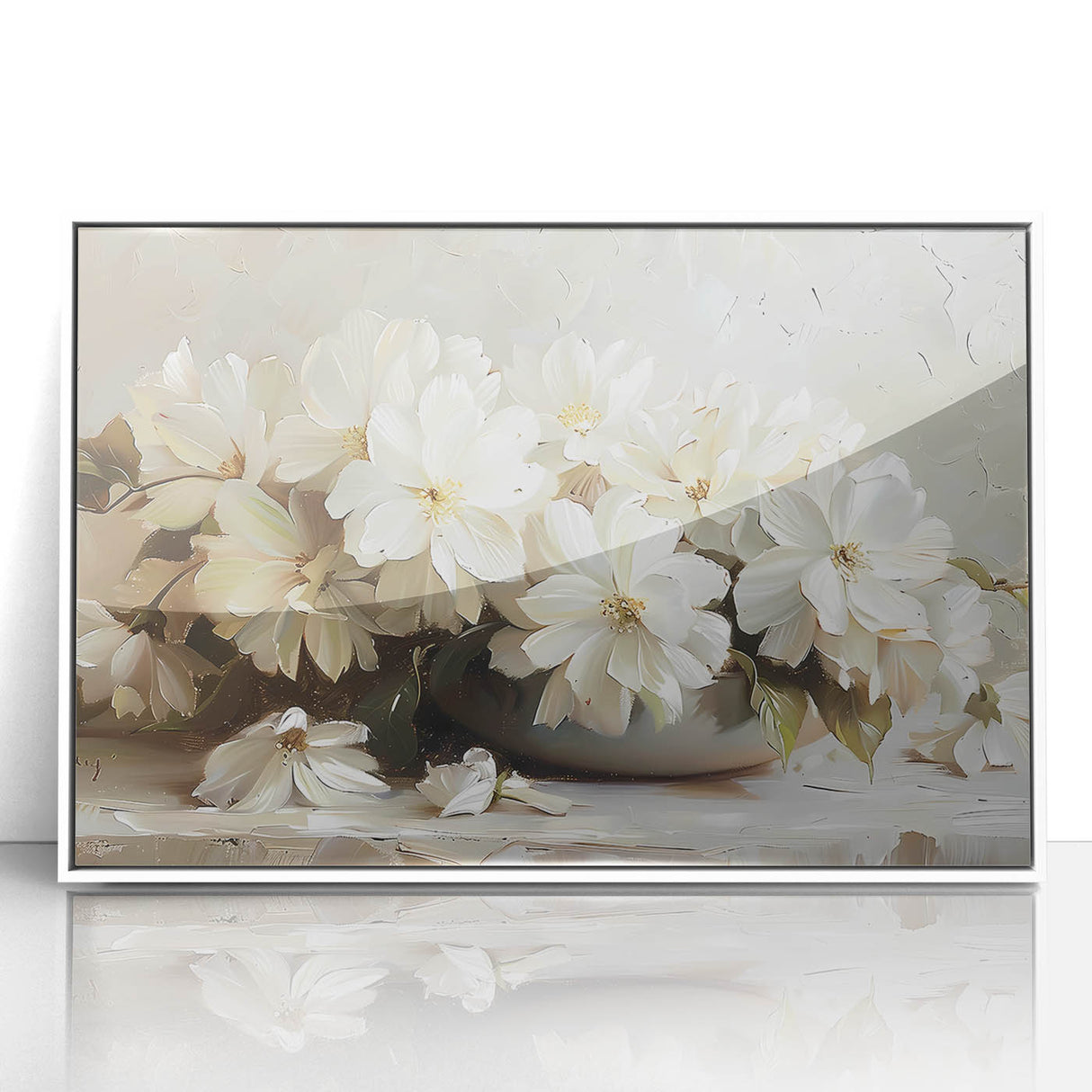 Framed Dining Room Prints - Elegant Floral Canvas Wall Art