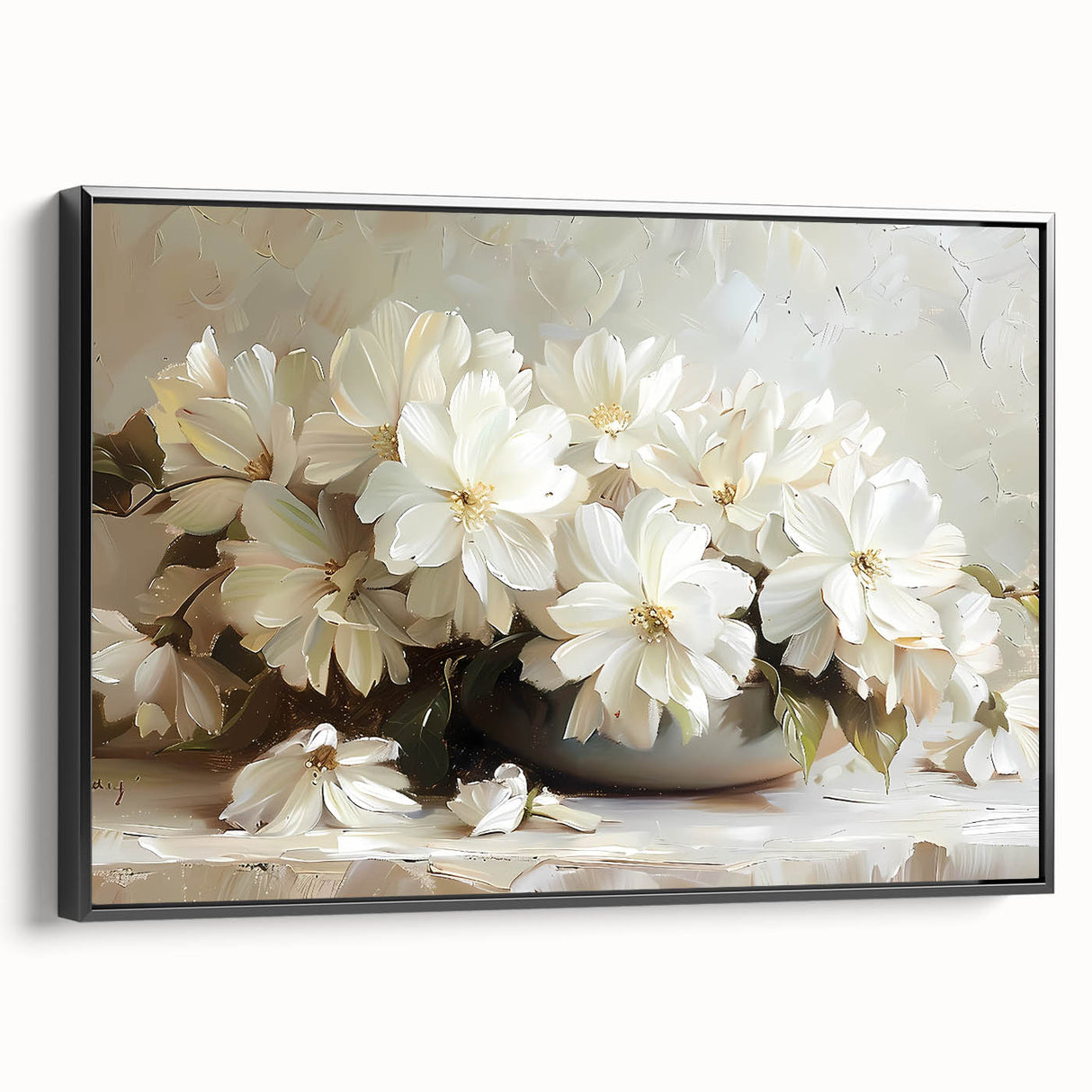 Framed Dining Room Prints - Elegant Floral Canvas Wall Art