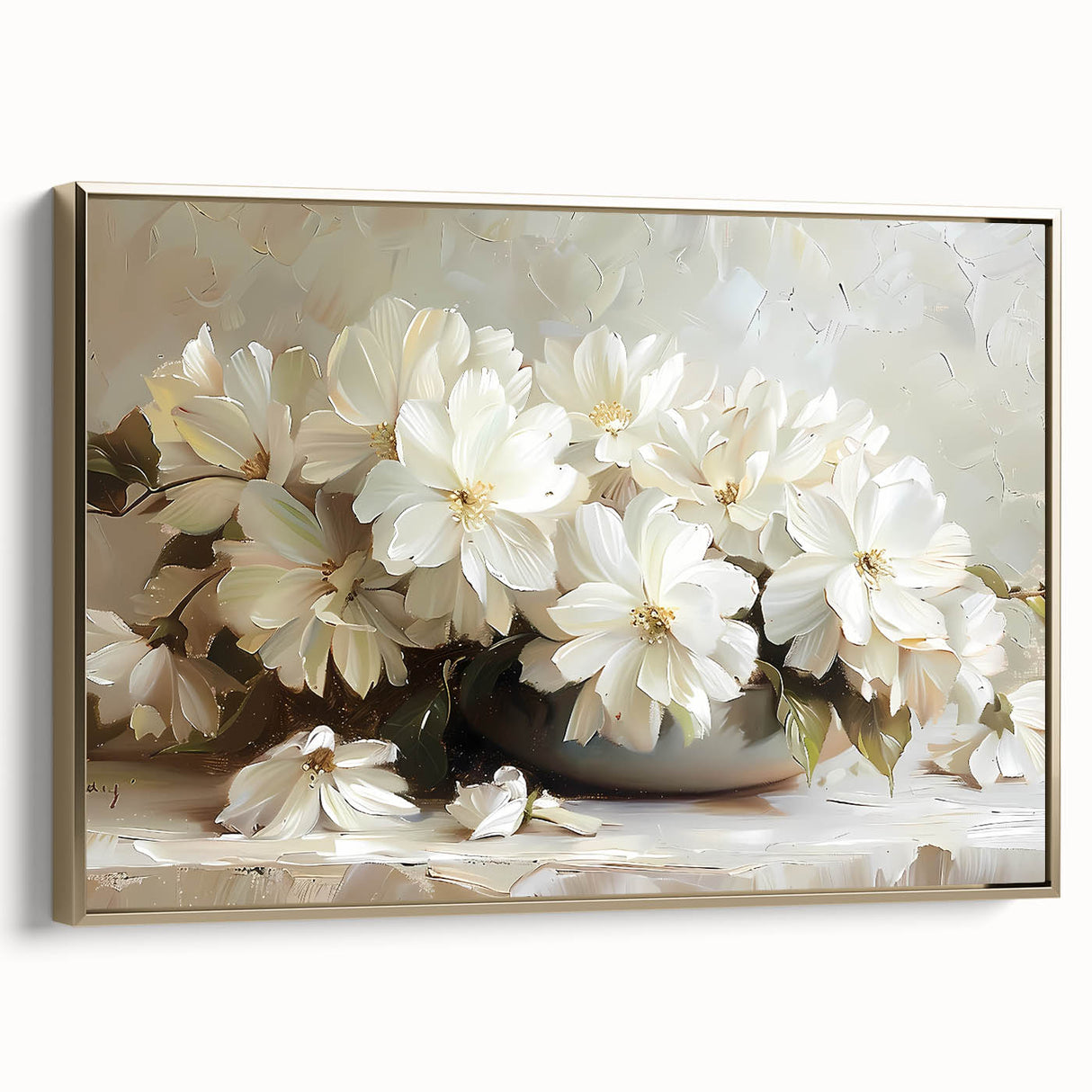 Framed Dining Room Prints - Elegant Floral Canvas Wall Art