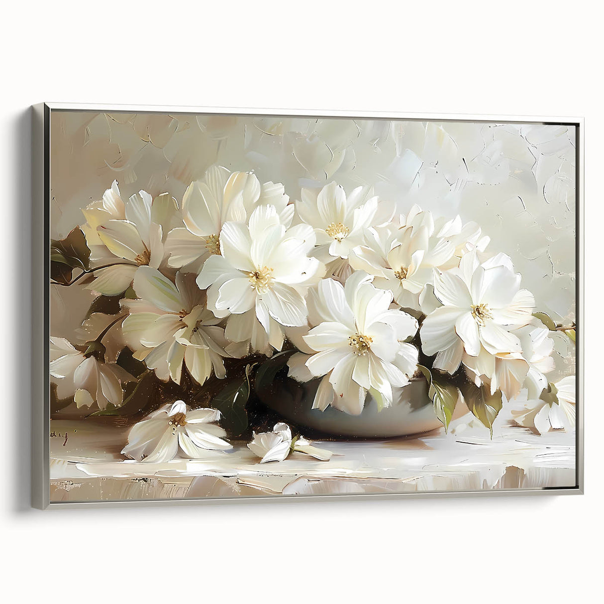 Framed Dining Room Prints - Elegant Floral Canvas Wall Art