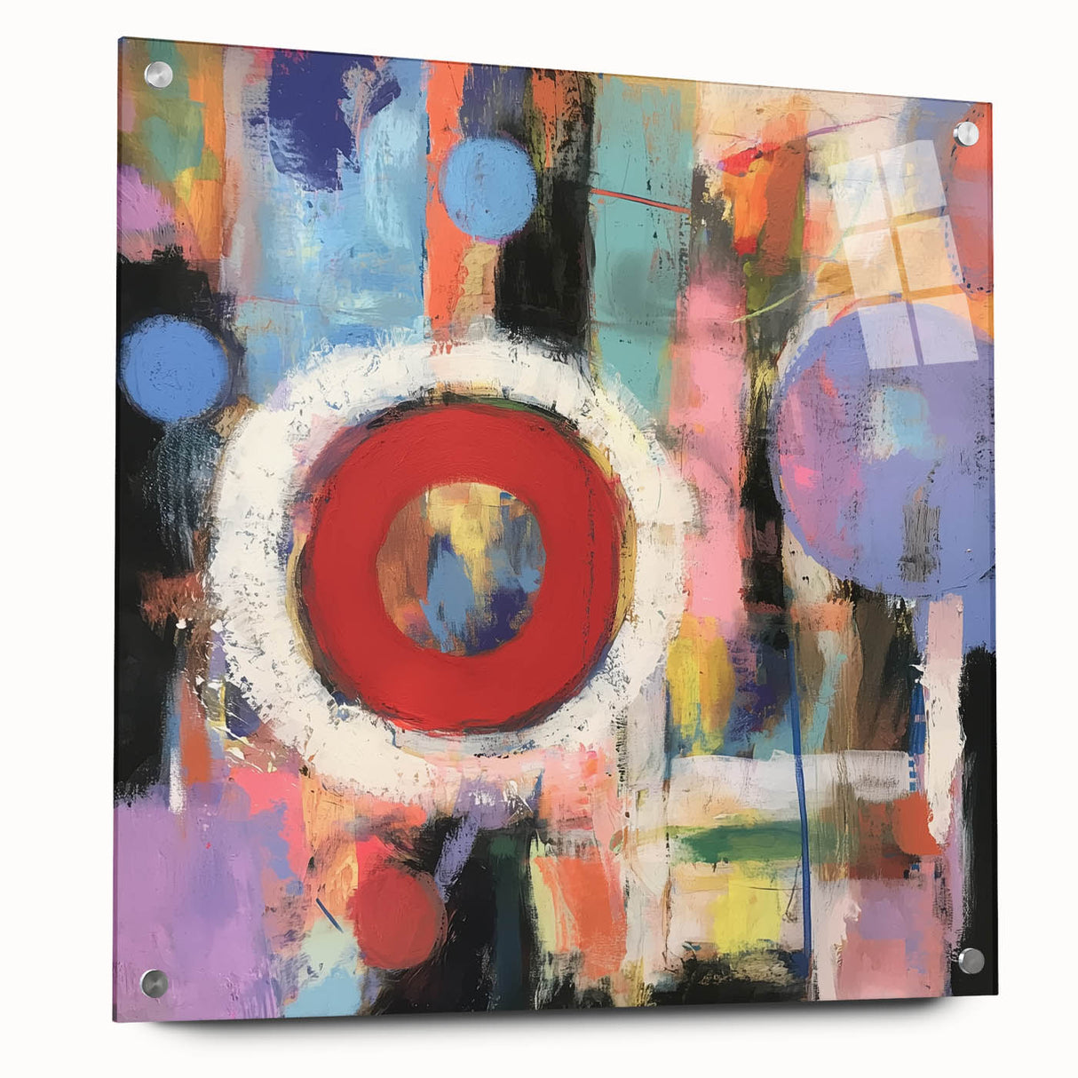 Colorful Abstract Wall Art – Modern Geometric Canvas for Living Room