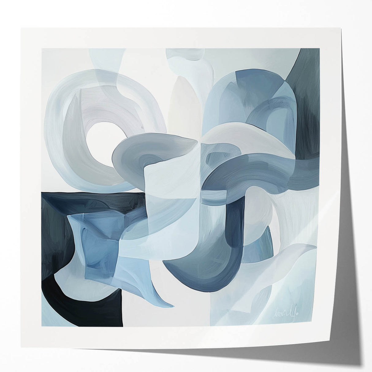 Abstract geometric photo print mockup set showcasing vibrant colors and intricate patterns, displayed in a glossy finish, ideal for modern home decor.