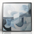 Abstract geometric black framed acrylic artwork showcasing intricate designs and sharp angles, perfect for modern home decor and stylish office spaces.