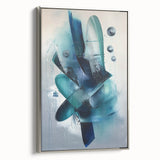 Framed canvas artwork showcasing abstract splatters in vibrant colors with a sleek silver frame, perfect for modern home decor or office aesthetics.