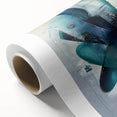 Abstract splatter artwork on rolled canvas showcasing vibrant colors and dynamic shapes, perfect for modern home decor; securely packaged in a protective tube.
