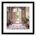 Extra large abstract art print featuring vibrant, colorful textures on a black framed canvas, ideal for living room decor.